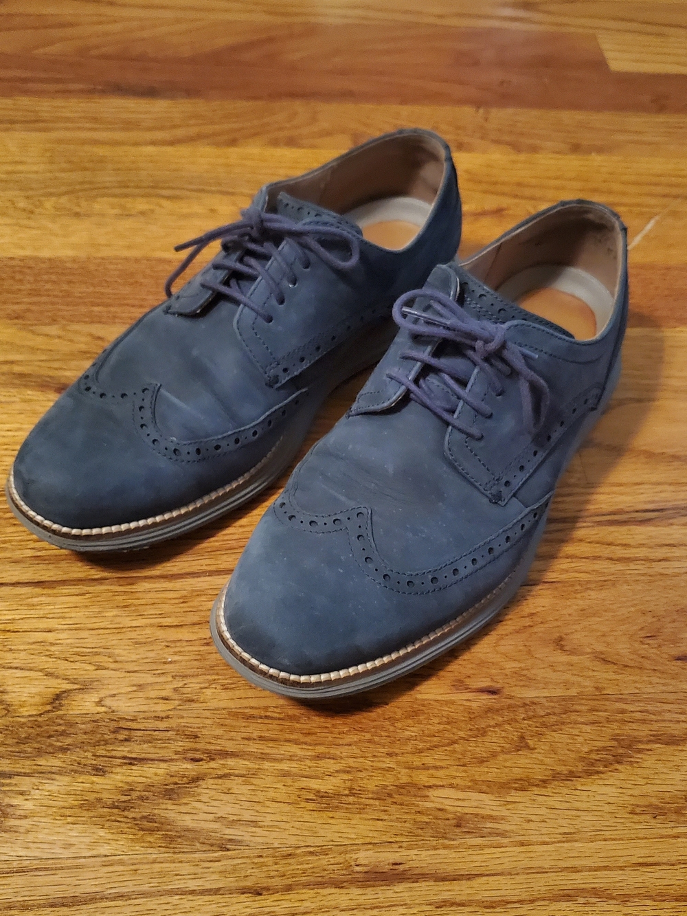 Cole Haan Navy Dress Shoes - Suede Lace-Up